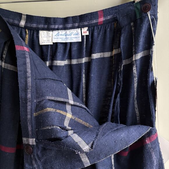 VTG Plaid Pleated Skirt Navy Blue Talbots Grunge Academia Preppy Size 16 (M/L) - Picture 4 of 10